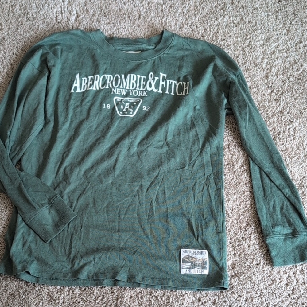 Abercrombie & Fitch Kids Forest Green Long Sleeve Tee